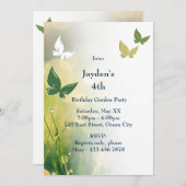 ガーデンパーティー4th誕生日招待状カード 招待状 (正面/裏面)