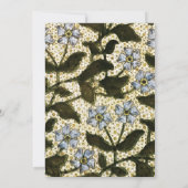 ガーデンパーティー - ダスティーブルー ヴィンテージ フラワーナチュラル 招待状 (裏面)