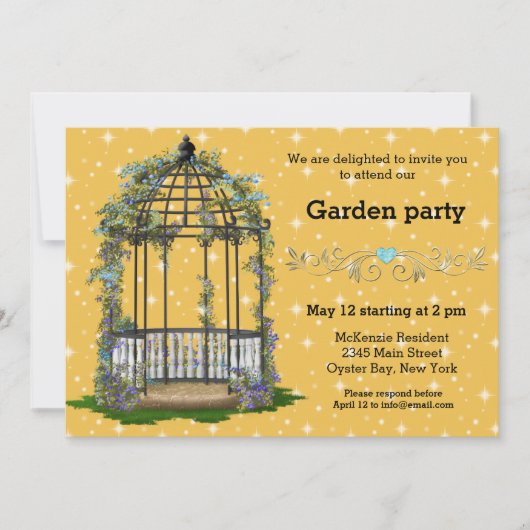 ガーデンパーティー*背景色を選択 招待状 (正面)