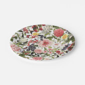 ガーデンパーティ ヴィンテージ フラワーズ グリーンテーブル バースデー ペーパープレート (アングル)