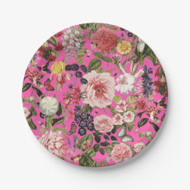 ガーデンパーティ ヴィンテージ フラワー グリーンサム 誕生日 ペーパープレート