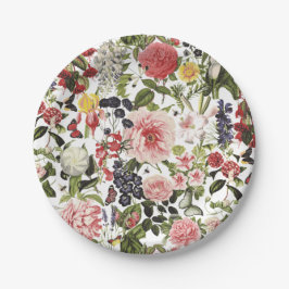 ガーデンパーティ ヴィンテージ フラワー グリーンフィンガー 誕生日 ペーパープレート