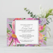 ガーデンパープルピンクフローラグラードパーティー 招待状 (スタンド正面)