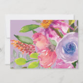 ガーデンパープルピンクフローラ50th誕生日パーティー 招待状 (裏面)