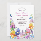 ガーデンパープルフラワー開花ブライダルシャワー 招待状 (正面)