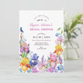 ガーデンパープルフラワー開花ブライダルシャワー 招待状 (スタンド正面)