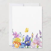 ガーデンパープルフラワー開花ブライダルシャワー 招待状 (裏面)