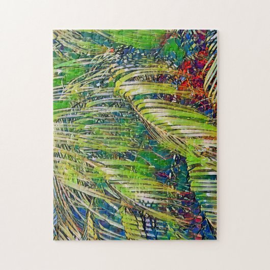 ガーデンパームツリートロピカルアートパズル ジグソーパズル (縦)