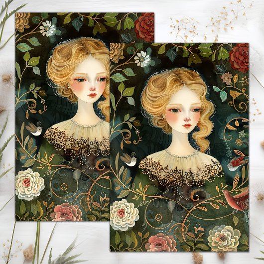 ガーデンビクトリアンガールデコページティッシュペーパー 薄葉紙