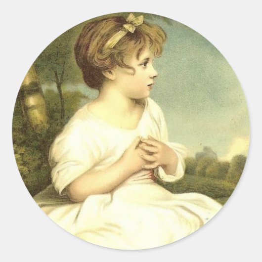 ガーデンビクトリアンステッカーに登場する少女たち ラウンドシール (正面)