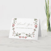 ガーデンビクトリアンセージ緑結婚のサンキューカード サンキューカード (正面)
