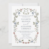 ガーデンビクトリアンダスティブルーモノグラム招待状V2 シーズンカード (正面)