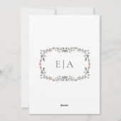 ガーデンビクトリアンダスティブルーモノグラム招待状V4 シーズンカード (裏面)