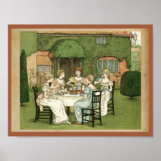 ガーデンビクトリアンパーティー5ゲストウォールアート ポスター (正面)