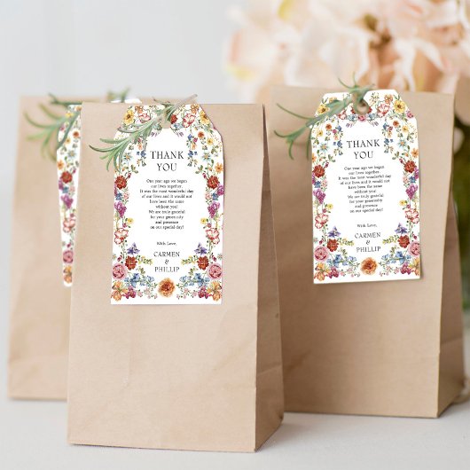 ガーデンビクトリアンフラワーウェディングパーティーの好意 ギフトタグ