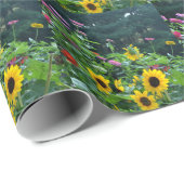 ガーデンビューヒマワリデイジーコスモス ラッピングペーパー (ロールコーナー)