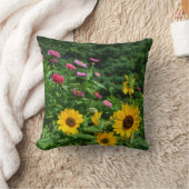 ガーデンビュー花模様花デイジーコスモス《植物》百日草 クッション (ブランケット)