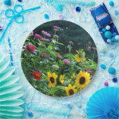 ガーデンビュー – ひまわり、デイジー、コスモス ペーパープレート (パーティー)