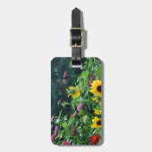 ガーデンビュー – ひまわり、デイジー、コスモス ラゲッジタグ (正面縦)
