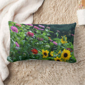 ガーデンビュー、デイジー、コスモス、ひまわり、梅 ランバークッション (ブランケット)