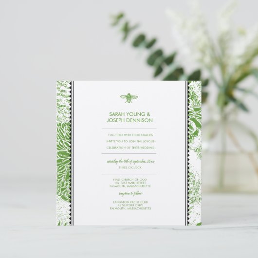ガーデンビーグリーントワール結婚式招待状 招待状 (スタンド正面)