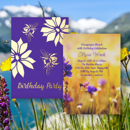 ガーデンビーズバースデーパーティーフォイル招待状 箔招待状