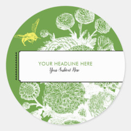 ガーデンビートイレグリーン結婚式の引き出物ラベル ラウンドシール