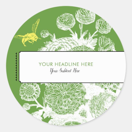 ガーデンビートイレグリーン結婚式の引き出物ラベル ラウンドシール (正面)