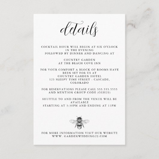 ガーデンビー結婚ズ エンクロージャーカード (正面)