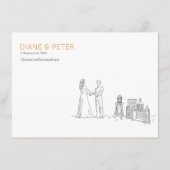 ガーデンピクニックミニマリスト白黒結婚ズ エンクロージャーカード (正面)