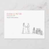 ガーデンピクニックミニマリスト白黒結婚ズ エンクロージャーカード (正面)