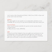 ガーデンピクニックミニマリスト白黒結婚ズ エンクロージャーカード (裏面)