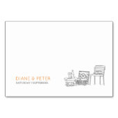 ガーデンピクニックミニマリスト白黒結婚ズ テーブルナンバー (裏面)