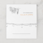 ガーデンピクニックミニマリスト白黒結婚ズ プレイスカード (外部開封)