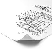 ガーデンピクニックミニマリスト白黒結婚ズ ポスター (角)