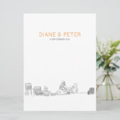 ガーデンピクニックミニマリスト白黒結婚ズ メニュー (スタンド正面)