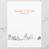 ガーデンピクニックミニマリスト白黒結婚ズ メニュー (正面)