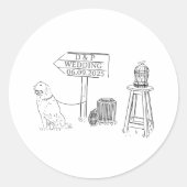 ガーデンピクニックミニマリスト白黒結婚ズ ラウンドシール (正面)