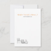 ガーデンピクニックミニマリスト白黒結婚ズ 出欠カード (正面)