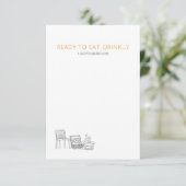 ガーデンピクニックミニマリスト白黒結婚ズ 出欠カード (スタンド正面)