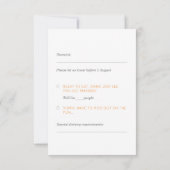 ガーデンピクニックミニマリスト白黒結婚ズ 出欠カード (裏面)