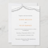 ガーデンピクニックミニマリスト白黒結婚ズ 招待状 (裏面)