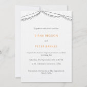 ガーデンピクニックミニマリスト白黒結婚ズ 招待状 (裏面)