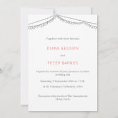 ガーデンピクニックミニマリスト白黒結婚ズ 招待状 (裏面)