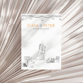 ガーデンピクニックミニマリスト白黒結婚ズ 招待状