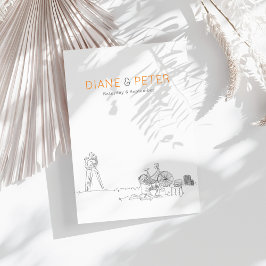 ガーデンピクニックミニマリスト白黒結婚ズ 招待状