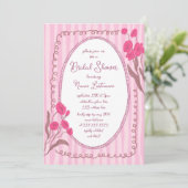 ガーデンピンクお洒落ハンド絵を描ブライダルシャワー 招待状 (スタンド正面)