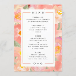 ガーデンピンクの花。ラグジュアリー結婚シック メニュー