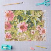 ガーデンピンクコンフォローオングリーン葉アート 薄葉紙 (クラフト)