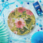 ガーデンピンクコンフォローグリーン葉パーティー ペーパープレート (パーティー)